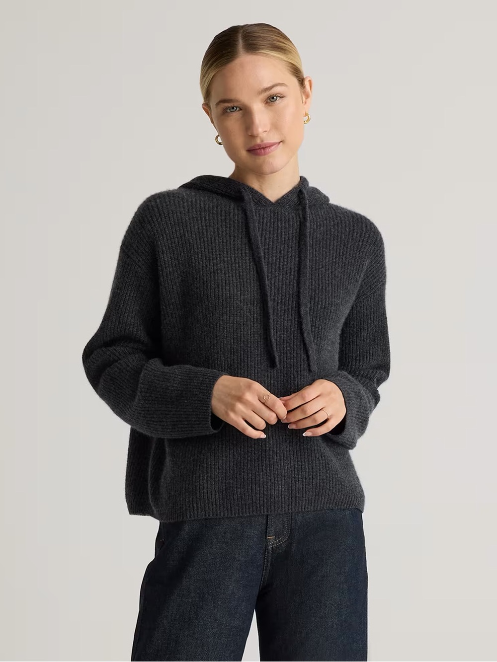 Quince Mongolian Cashmere Fisherman Pullover Hoodie
